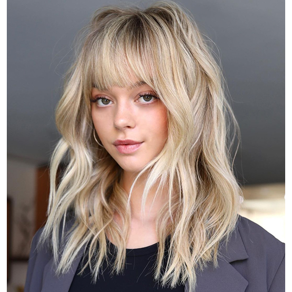 Platinum Blonde With Root Shadow Visual Idea Platinum Blonde With Root Shadow Visual Idea — Winter Haircuts for Wavy Hair