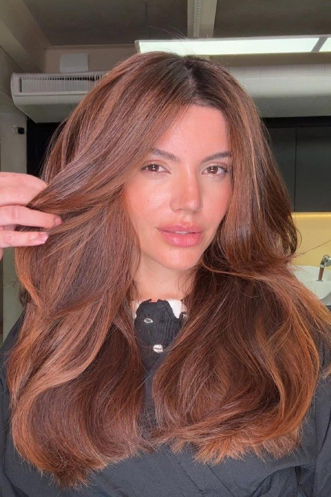 Natural Cinnamon Brown Blowout Natural Cinnamon Brown Blowout — Cinnamon Brown Hair
