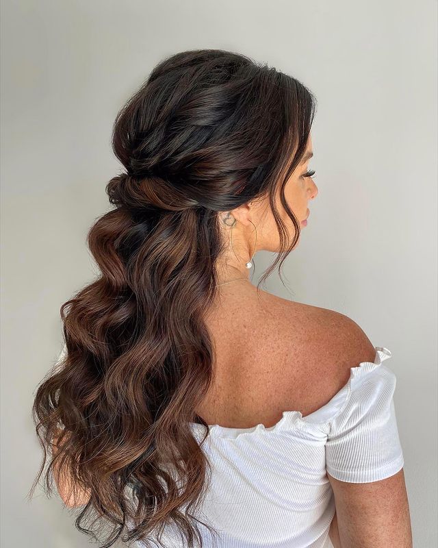 Dark Brown Elegant Twisted Knot Dark Brown Elegant Twisted Knot — Winter Half Up Half Down Hairstyles