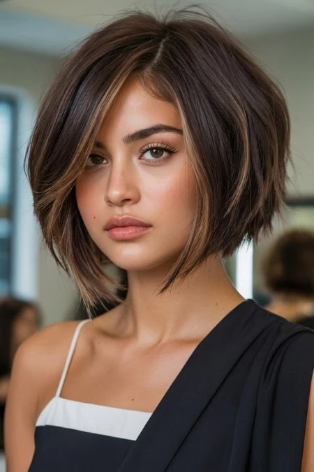 Chin-Length Visual Idea — Winter Hairstyles for Round Faces