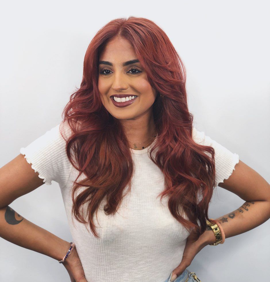Warm Red-Brown With Copper Tones — The Framing Is A Front View — Winter Red Hair Colors