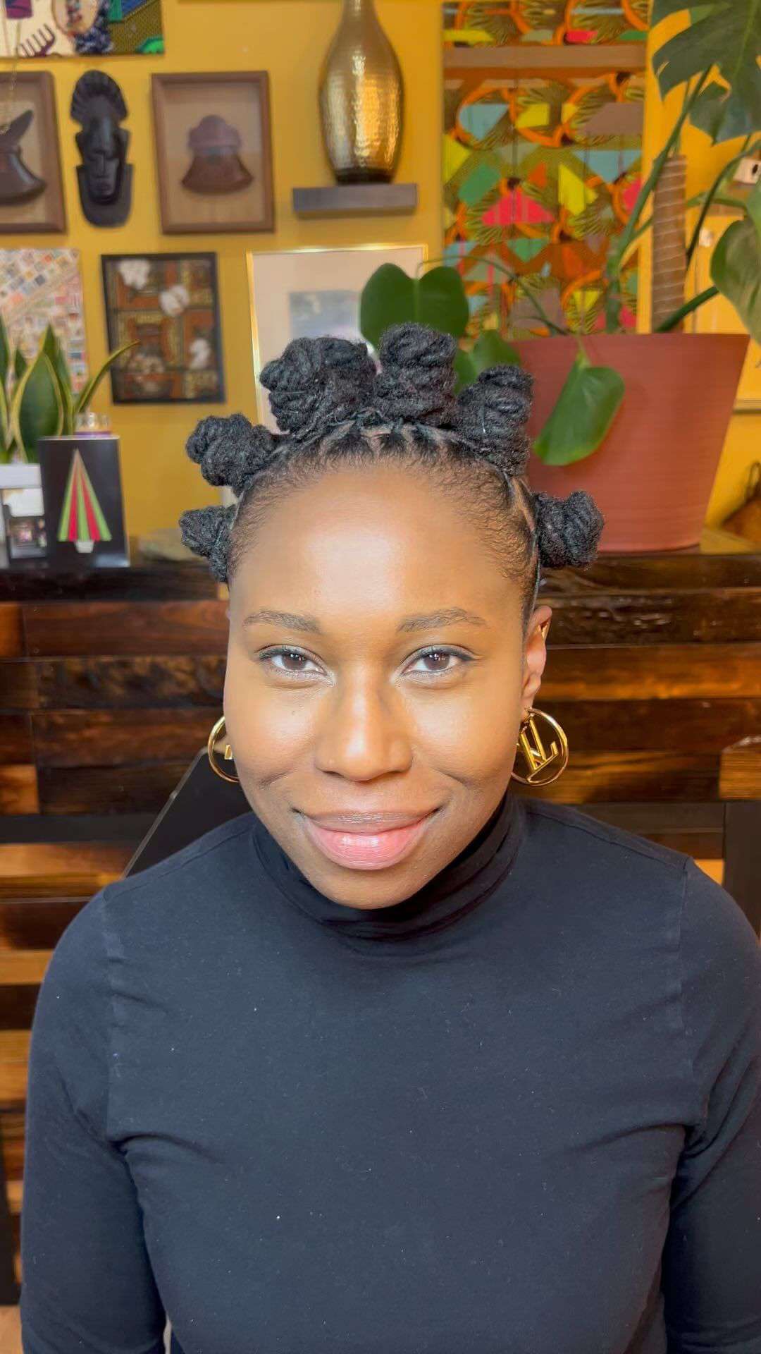 Multiple Top Knot Loc Updo — Winter Loc Styles