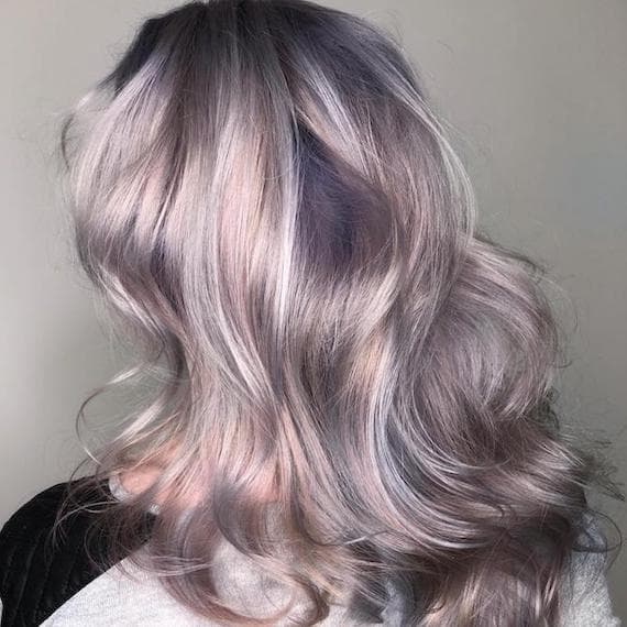 Gray With Ash Blonde and Lavender Gray With Ash Blonde and Lavender — Winter Hair Colors for Gray Hair