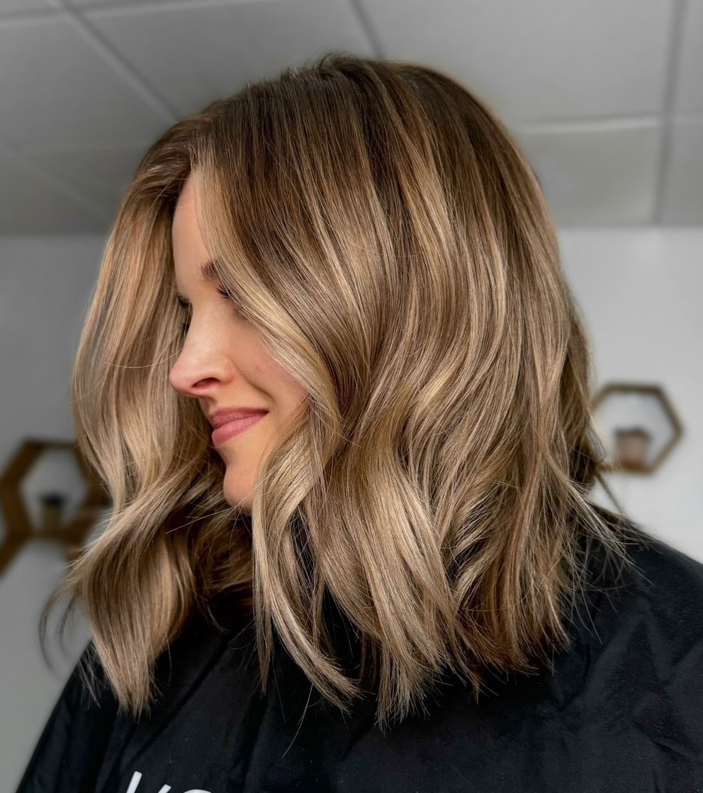 Dimensional Lob With Seamless Blend — Reverse Balayage