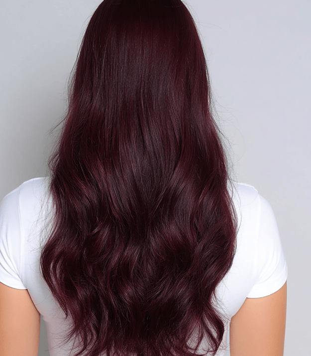 Rich Burgundy Mid-Back Waves Rich Burgundy Mid-Back Waves — Burgundy Hair Color