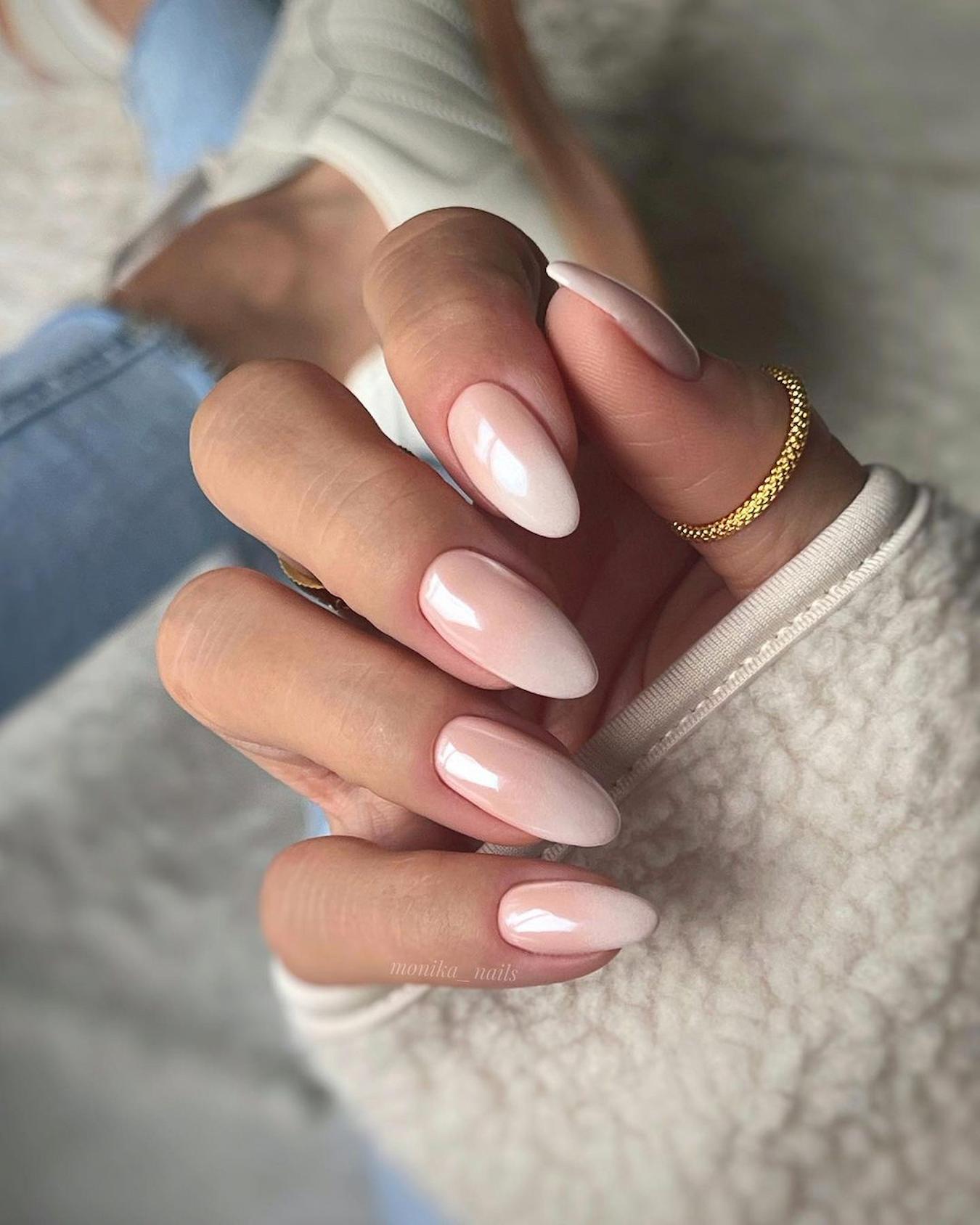 Smooth Pale Pink to Nude Ombre Smooth Pale Pink to Nude Ombre — Winter Nail Colors for Women Over 70