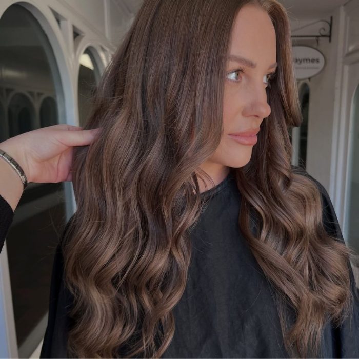 Collarbone Medium Brown Cool Highlights — Winter Hair Colors for Brunettes