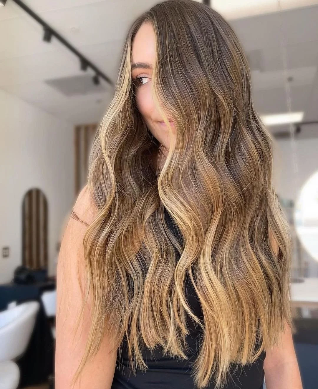 Long Dark Brown To Blonde Sun-Kissed Balayage — Blonde to Brunette Hair