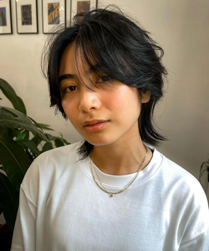 Mullet Shag Visual Idea Mullet Shag Visual Idea — Winter Haircuts for Round Faces