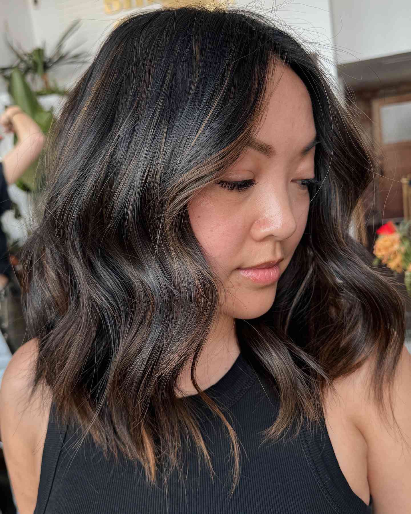 Chin Length Lob With Ash Blonde Highlights — Low Maintenance Winter Hair Colors