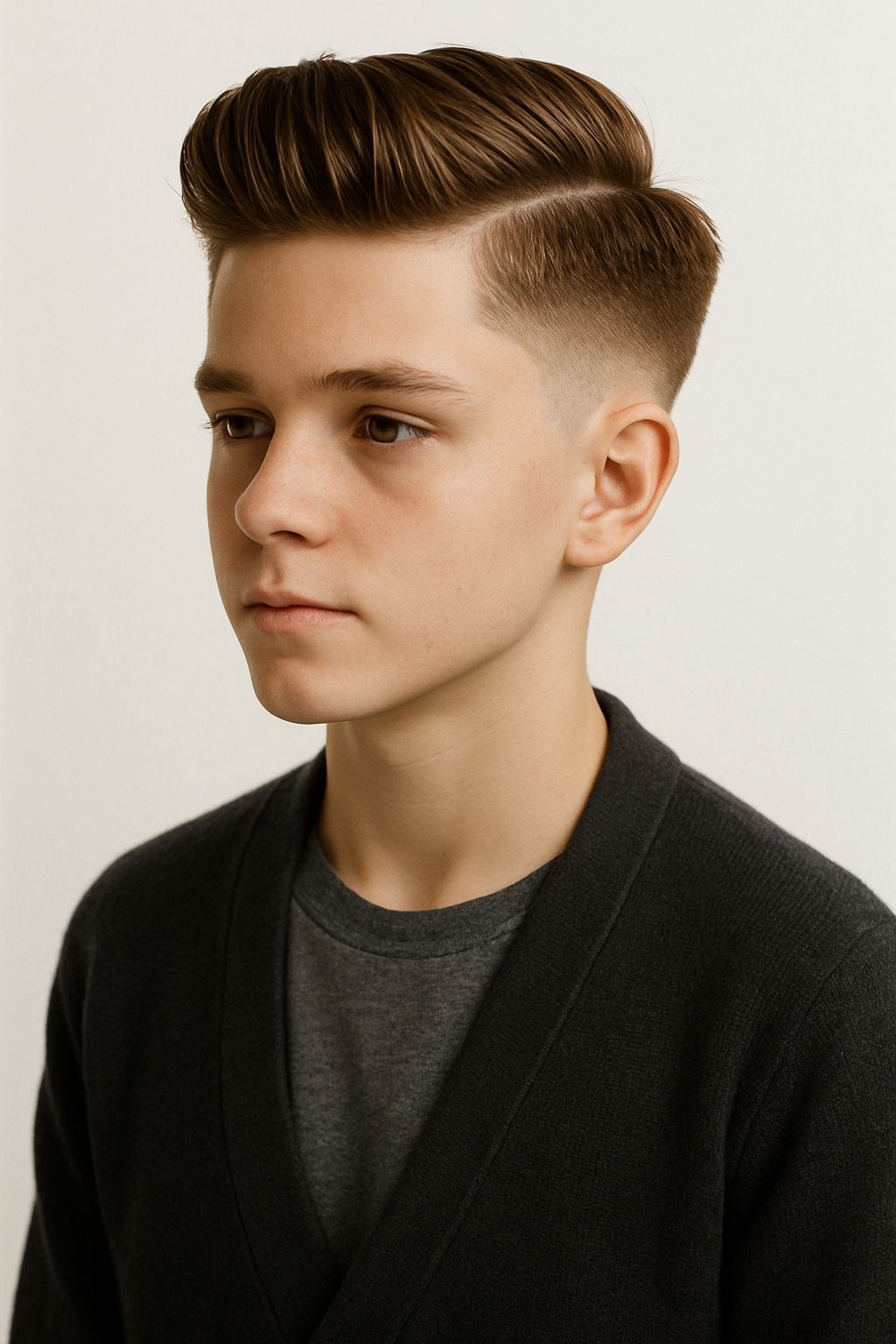 Fade With Textured Top and Volume Fade With Textured Top and Volume — Winter Haircuts for Boys