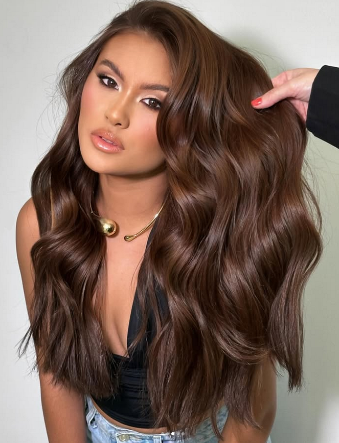 Mid-Back Warm Medium Brown With Natural Shine — Winter Hair Colors for Brunettes