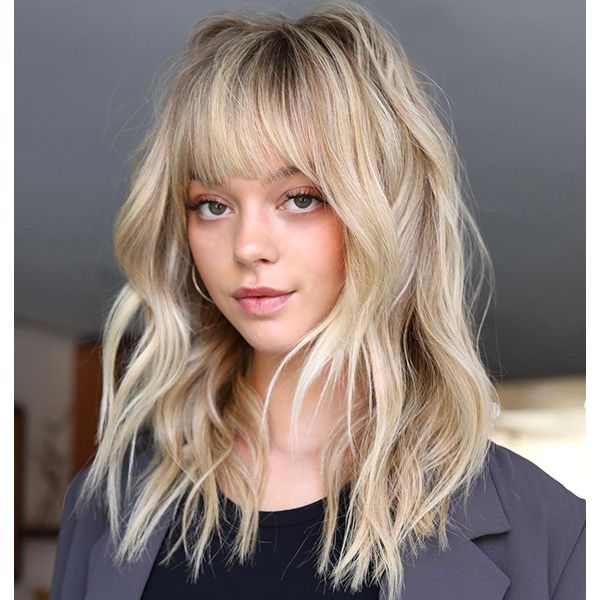 Long Layers With Subtle Balayage — Winter Haircuts with Curtain Bangs