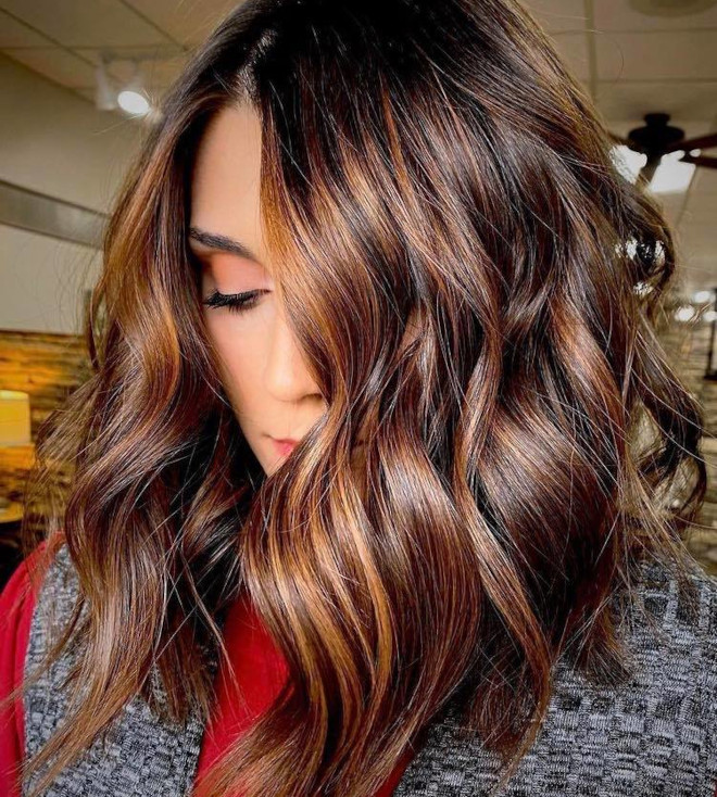 Chocolate Brown With Caramel and Copper Chocolate Brown With Caramel and Copper — Winter Hair Colors