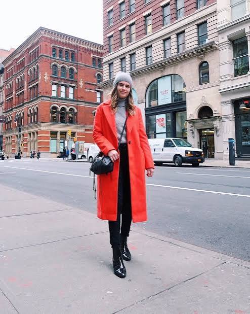 Bright Orange Coat for a Chic Winter Day — February Outfits