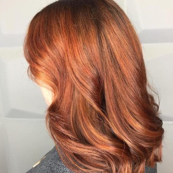 Mid-Back Rich Auburn With Copper Highlights — Winter Red Hair Colors