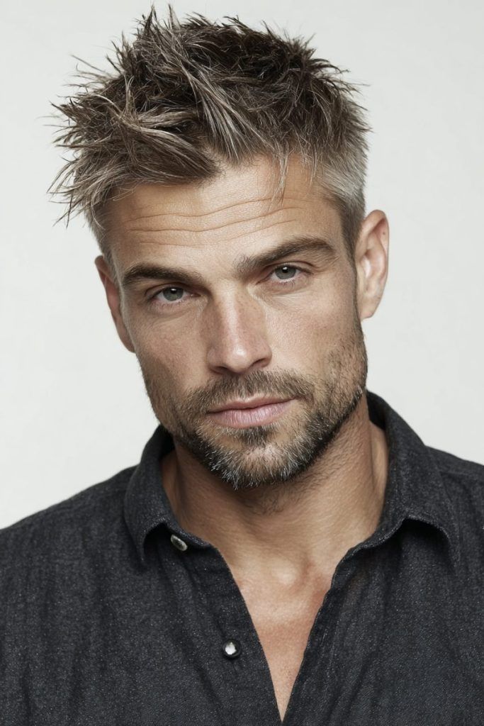 Messy Ash Blonde Crop With Dark Roots — Winter Haircuts for Men