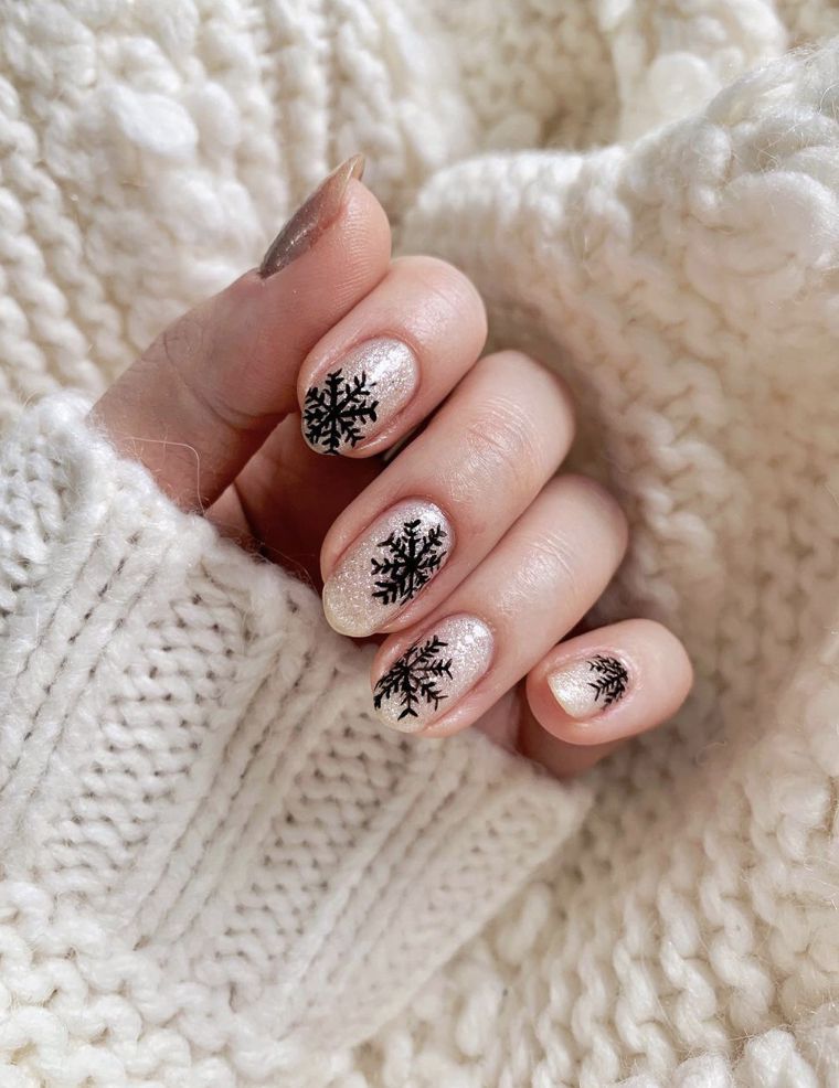 Shimmer Visual Idea Shimmer Visual Idea — Medium Length Winter Nails