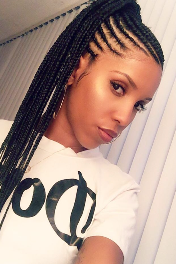Box Braids Visual Idea — Winter Hairstyles for Black Women