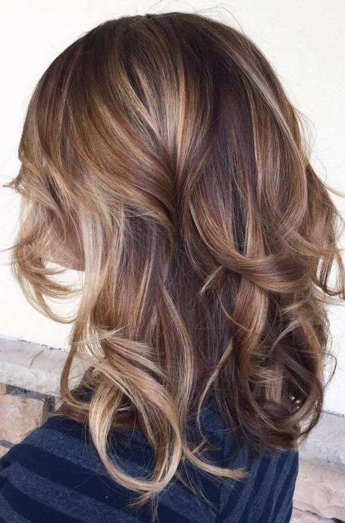 Shoulder-Length Medium Brown With Dimensional Highlights — Winter Hair Colors for Plus Size Women