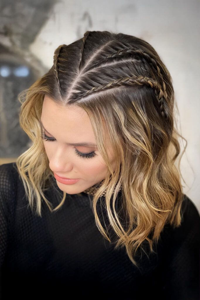 Dark Blonde Lob With Fishtail Braids — Cute Winter Hairstyles
