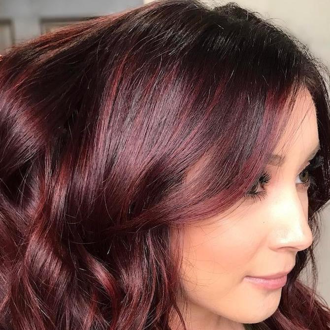 Deep Burgundy with Natural Texture Deep Burgundy with Natural Texture — Burgundy Hair Color