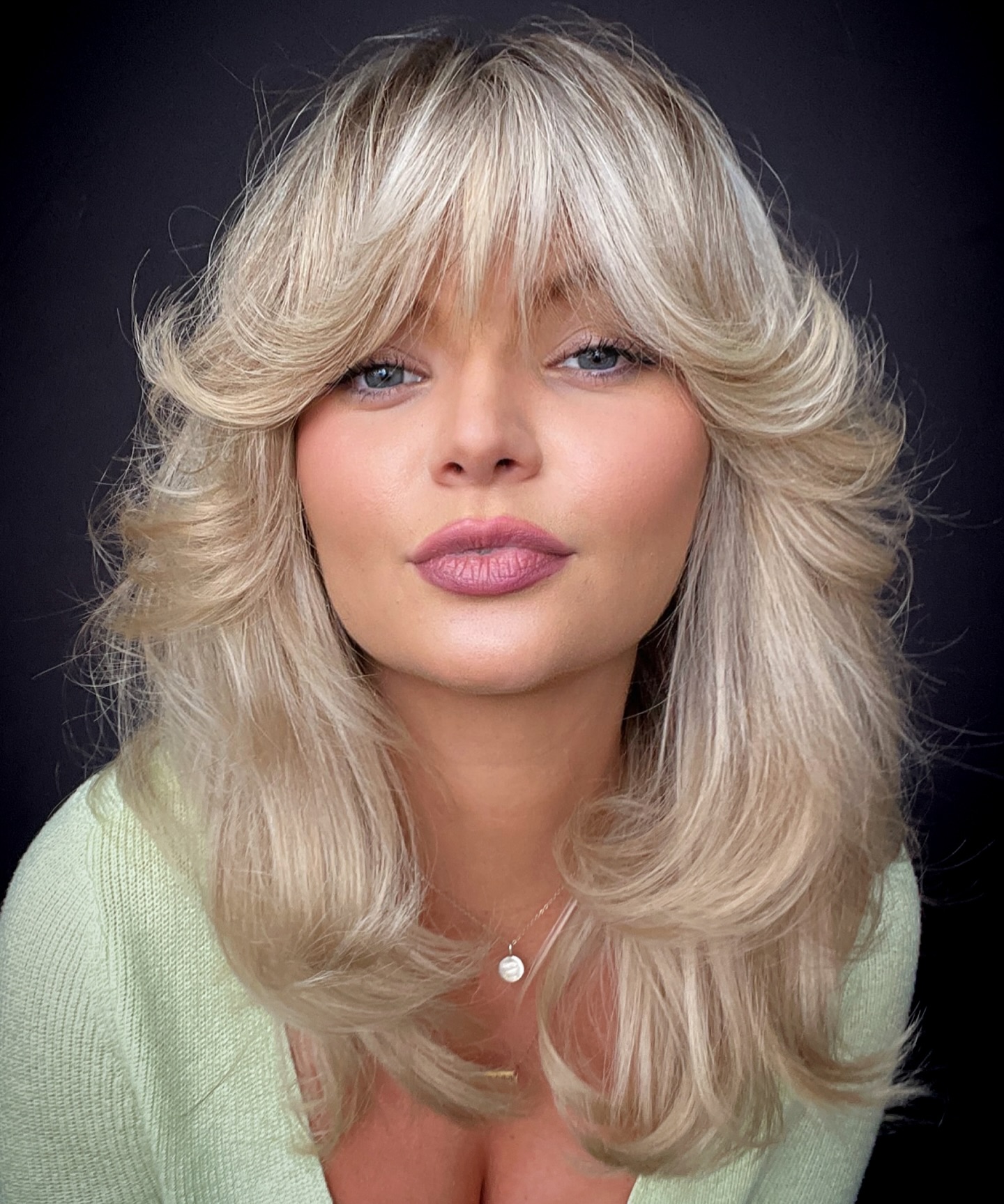 Mid-Back Length Ash Blonde With Platinum Highlights — Winter Hair Colors for Plus Size Women