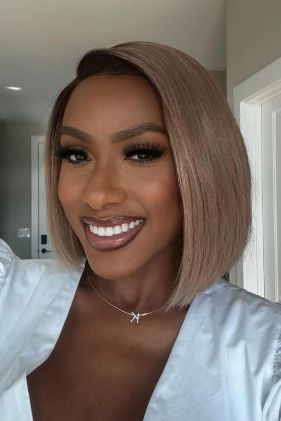 Soft Light Brown Bob Flick — Winter Haircuts for Black Women