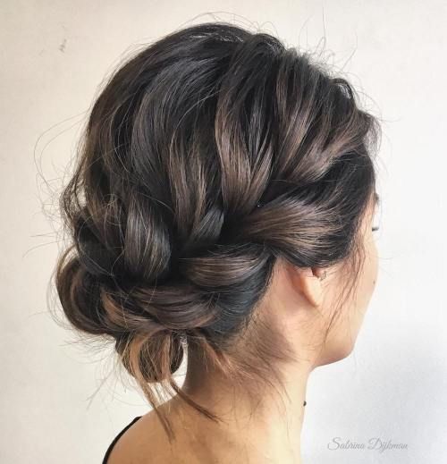 Dark Brown Twisted Updo Dark Brown Twisted Updo — Easy Winter Hairstyles