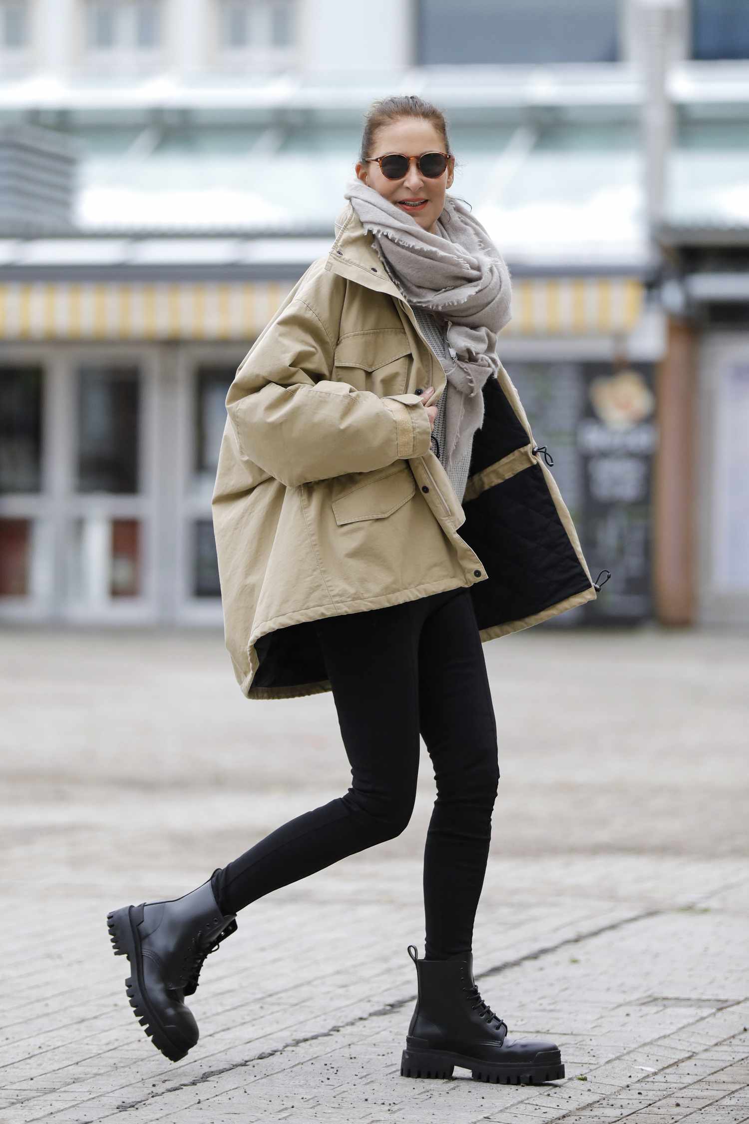 Parka Jacket and Combat Boots for Cozy Travel Style — Winter Outfits with Leggings