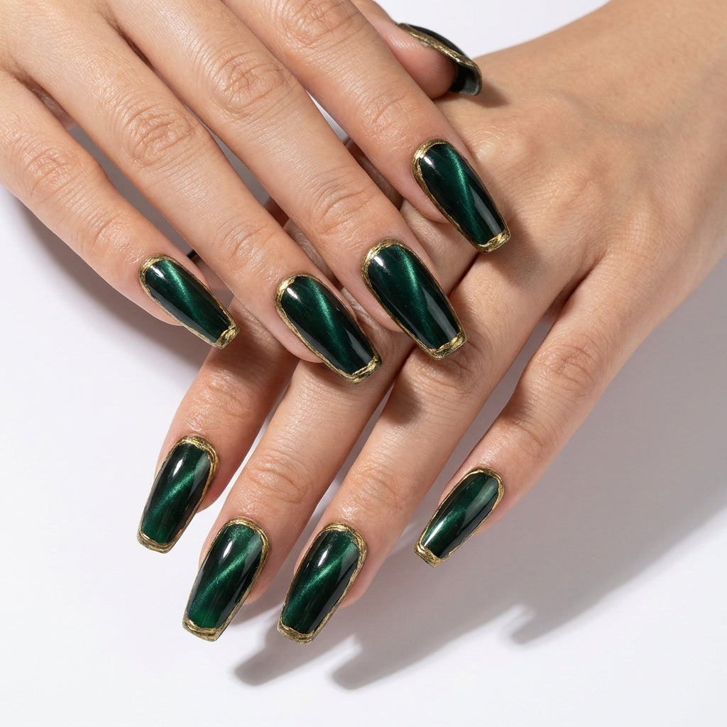 Visual Idea — Emerald Green Nails