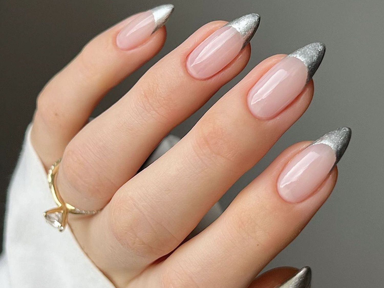 French Tips On All Nails Classic French Tip Silver Chrome French Tips On All Nails Classic French Tip Silver Chrome — Silver Chrome Nails