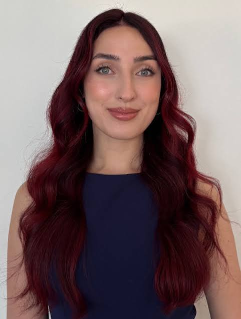 Vibrant Cherry Cola Hue with Medium-Thick Waves — Cherry Cola Hair Color