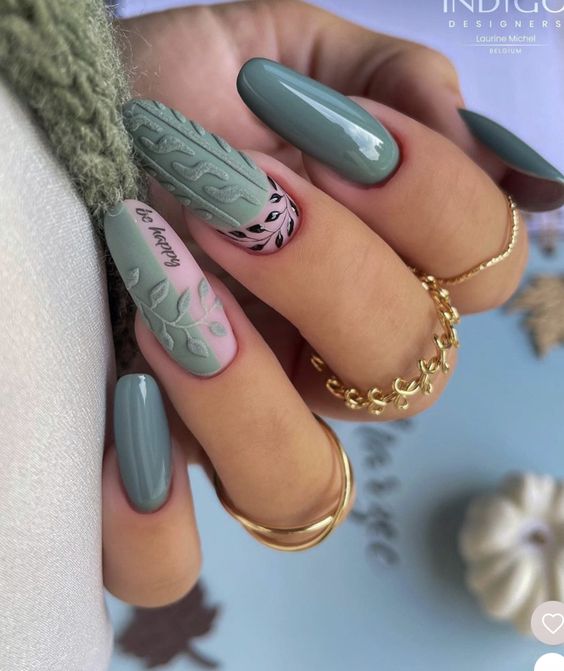 Sage Green Matte Glossy Stiletto Sage Green Matte Glossy Stiletto — Sweater Nails