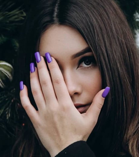 Short Square Bright Purple Glossy Short Square Bright Purple Glossy — Winter Purple Nails