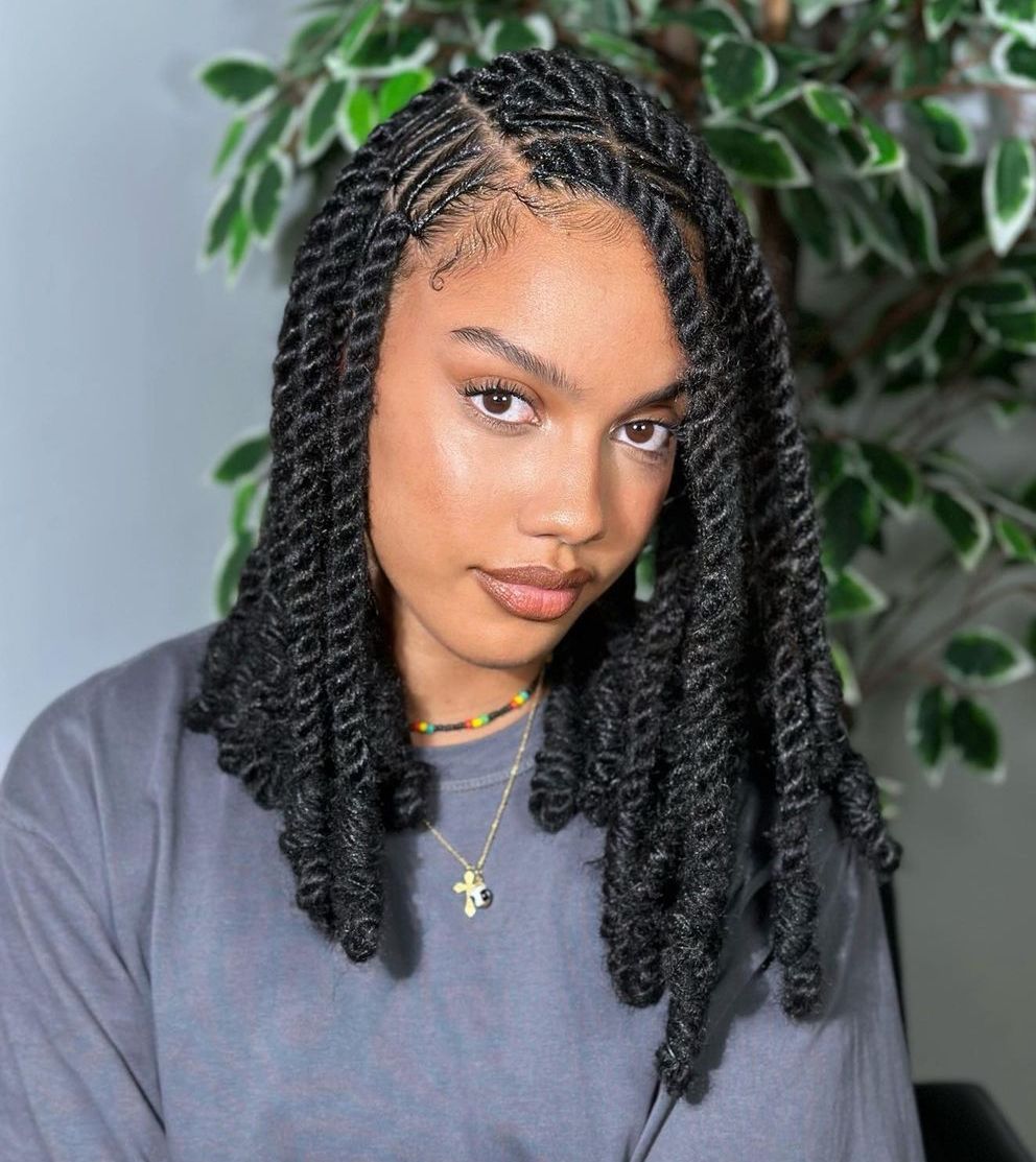 Shoulder-Length Coily Twists — Winter Hairstyles for Black Women