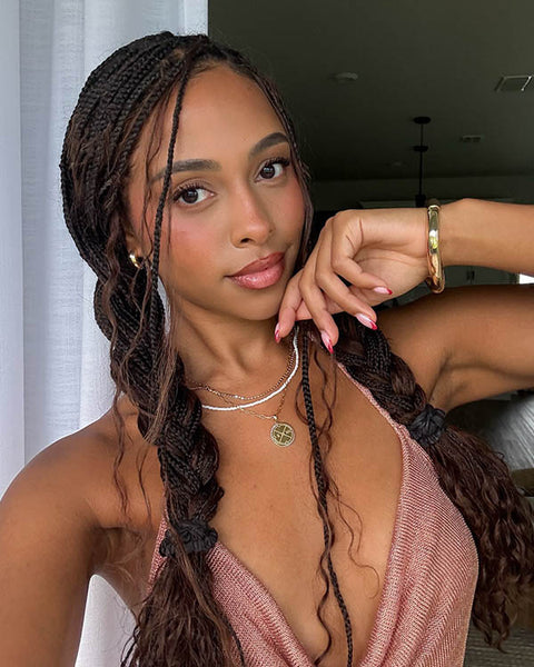 Front View Upper Body Crop Visual Idea — Winter Braid Colors for Black Women