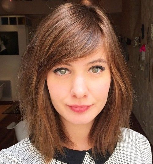 Chin Bob With Side-Swept Bangs — Winter Haircuts with Bangs