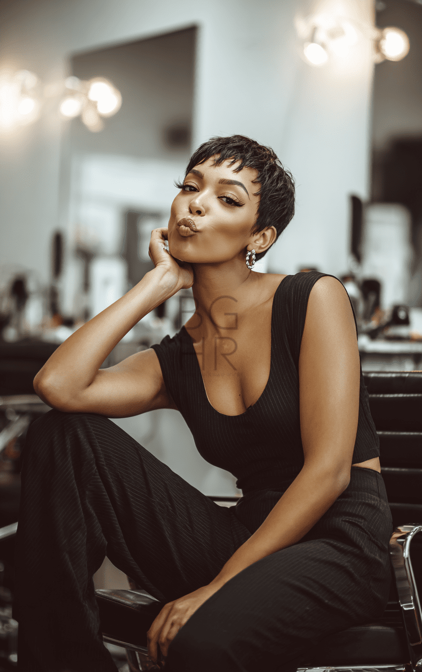 Edgy Textured Pixie Cut — Winter Haircuts for Black Women