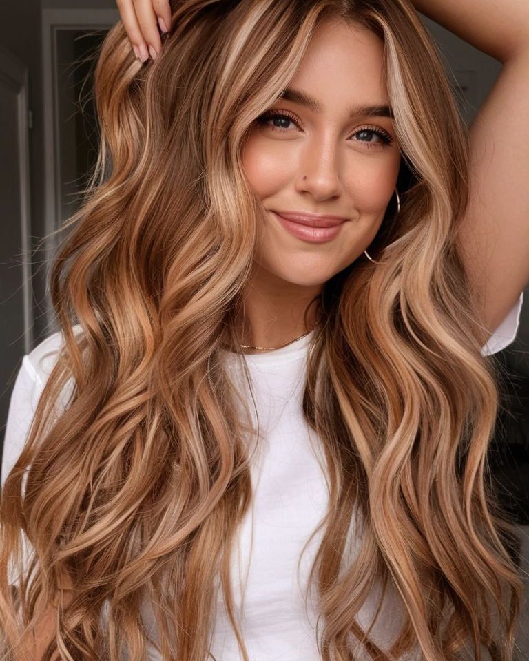 Collarbone Layers With Honey Highlights Collarbone Layers With Honey Highlights — Winter Hairstyles for Work