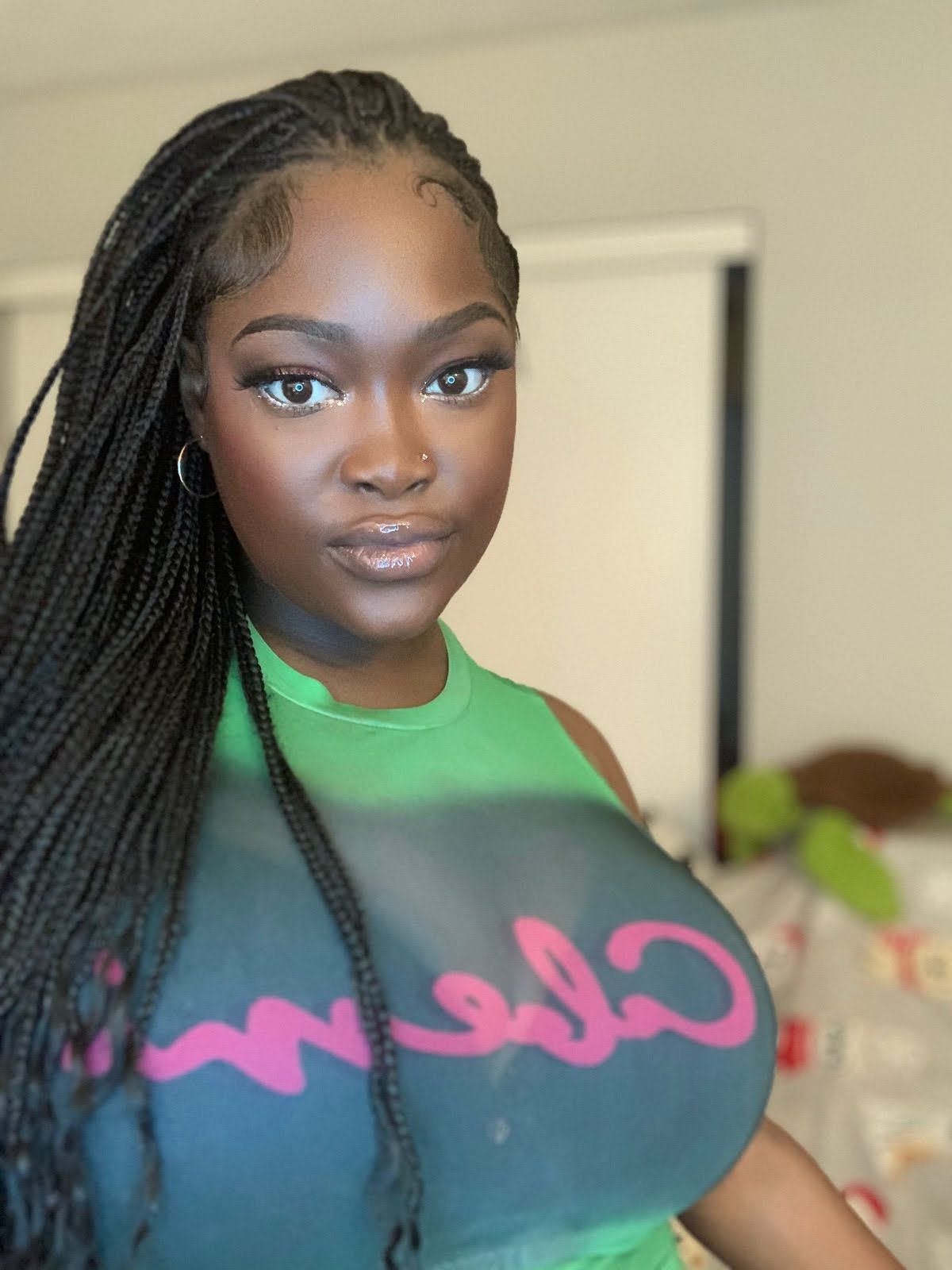 Long Loose Braids with Side Bangs — Winter Braids for Black Women