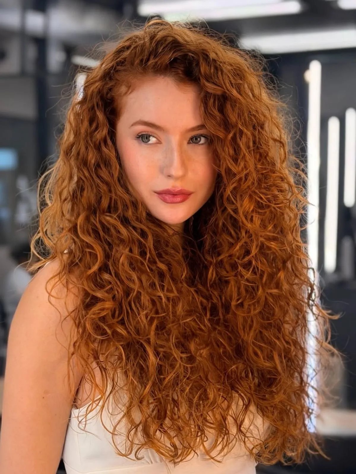 Deep Rich Copper Curls — Winter Copper Hair Color