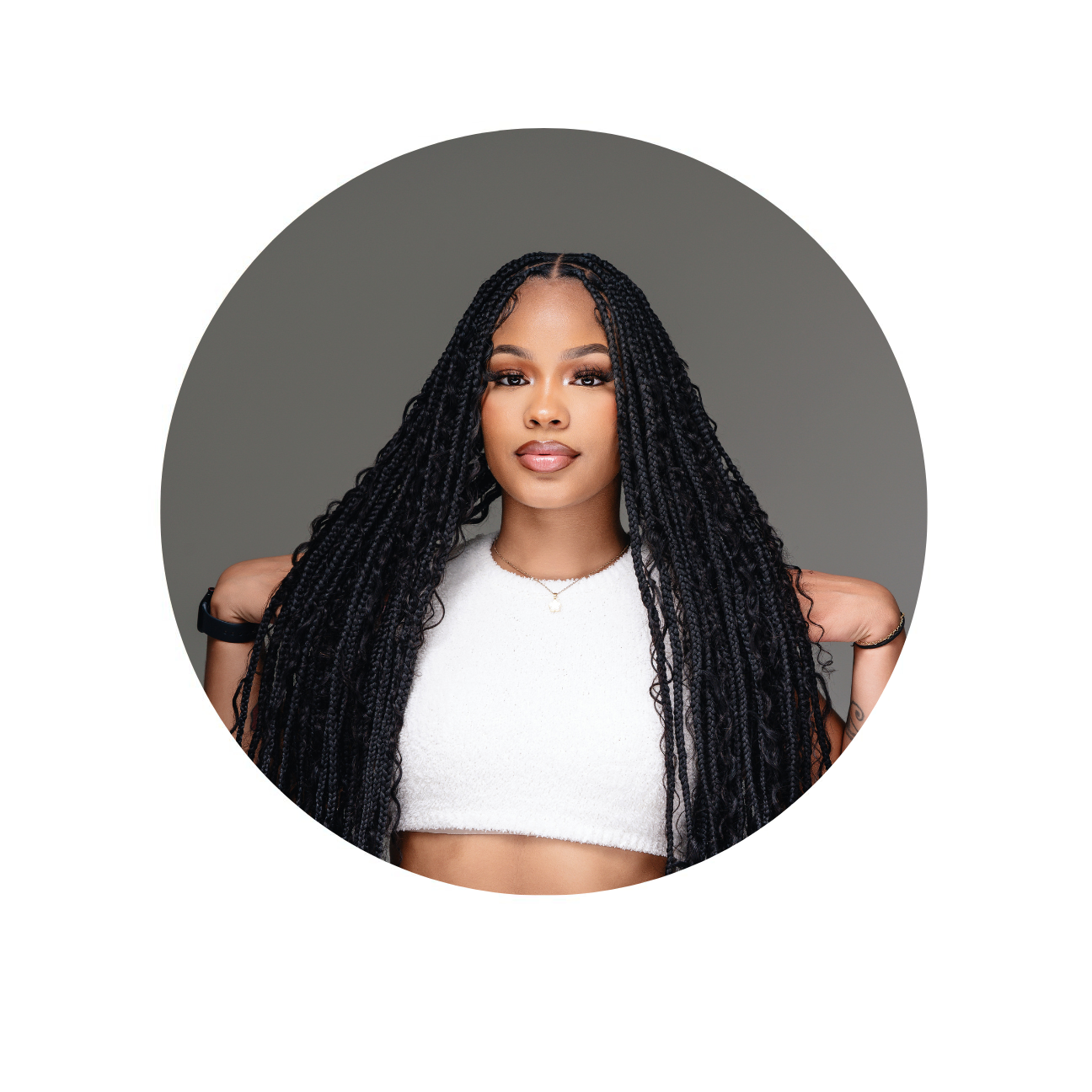 Medium Brown Braids With Lighter Highlights — Winter Knotless Braids