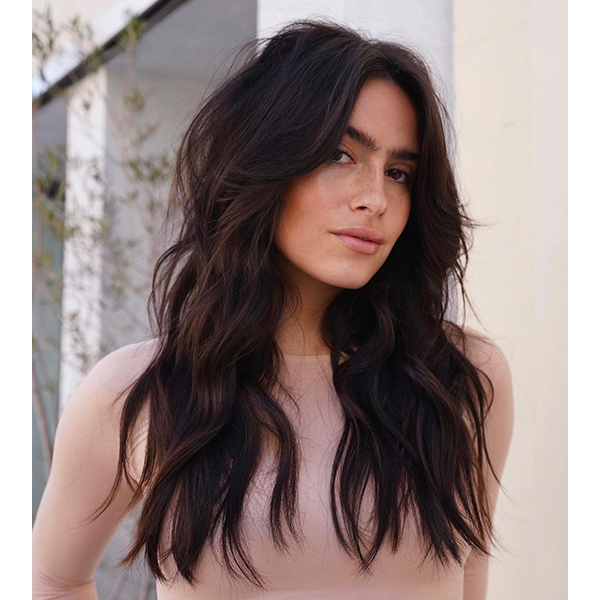 Dark Brown Shag With Choppy Bangs — Winter Layered Haircuts