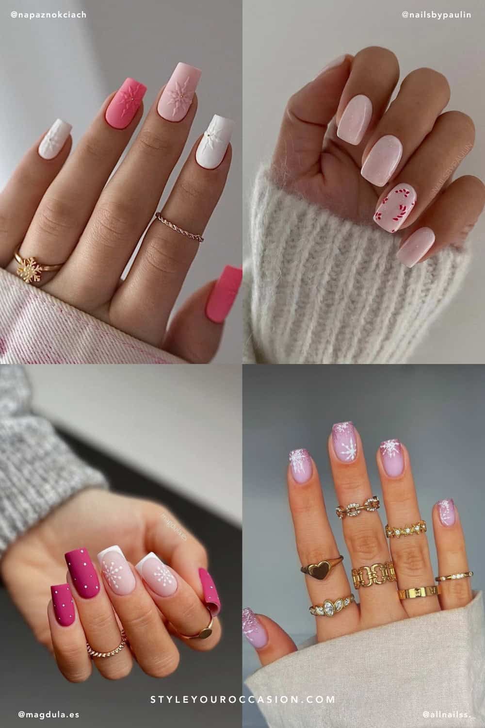 Glossy Visual Idea Glossy Visual Idea — Winter Squoval Nails