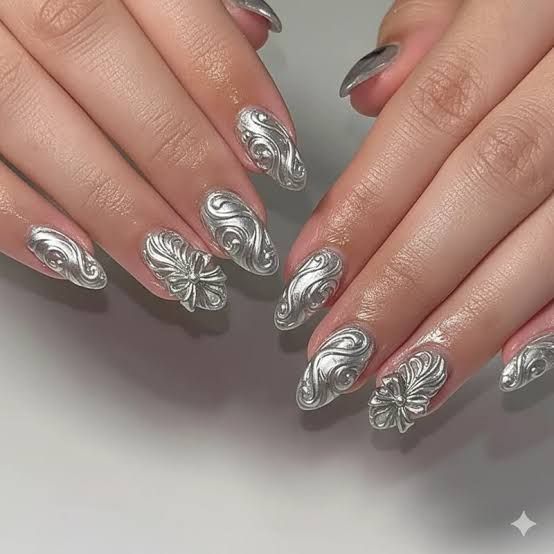 Chrome Visual Idea Chrome Visual Idea — Winter Chrome Nails