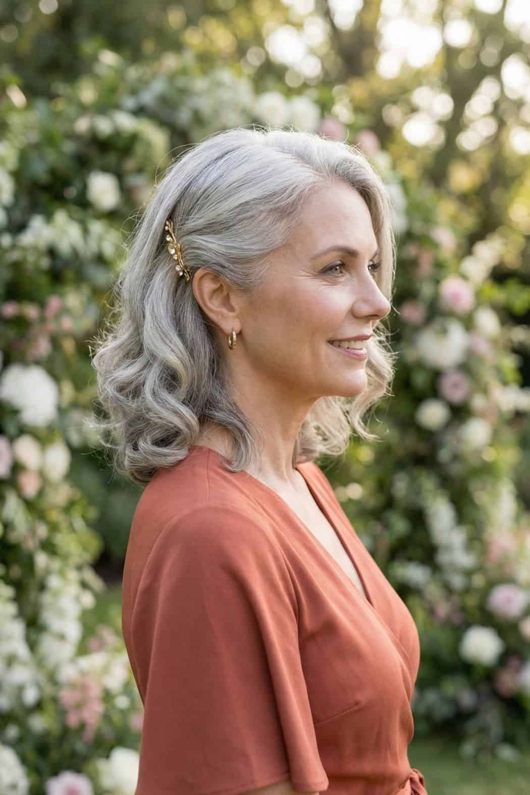 Silver Grey Bob With Soft Curls Silver Grey Bob With Soft Curls — Medium Length Winter Haircuts