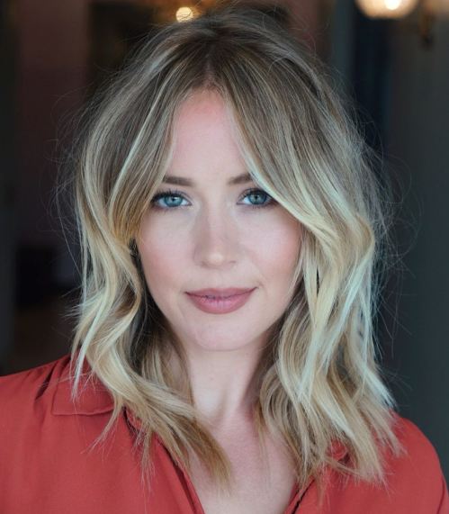 Ash Blonde Lob with Darker Roots Ash Blonde Lob with Darker Roots — Winter Haircuts for Oval Faces