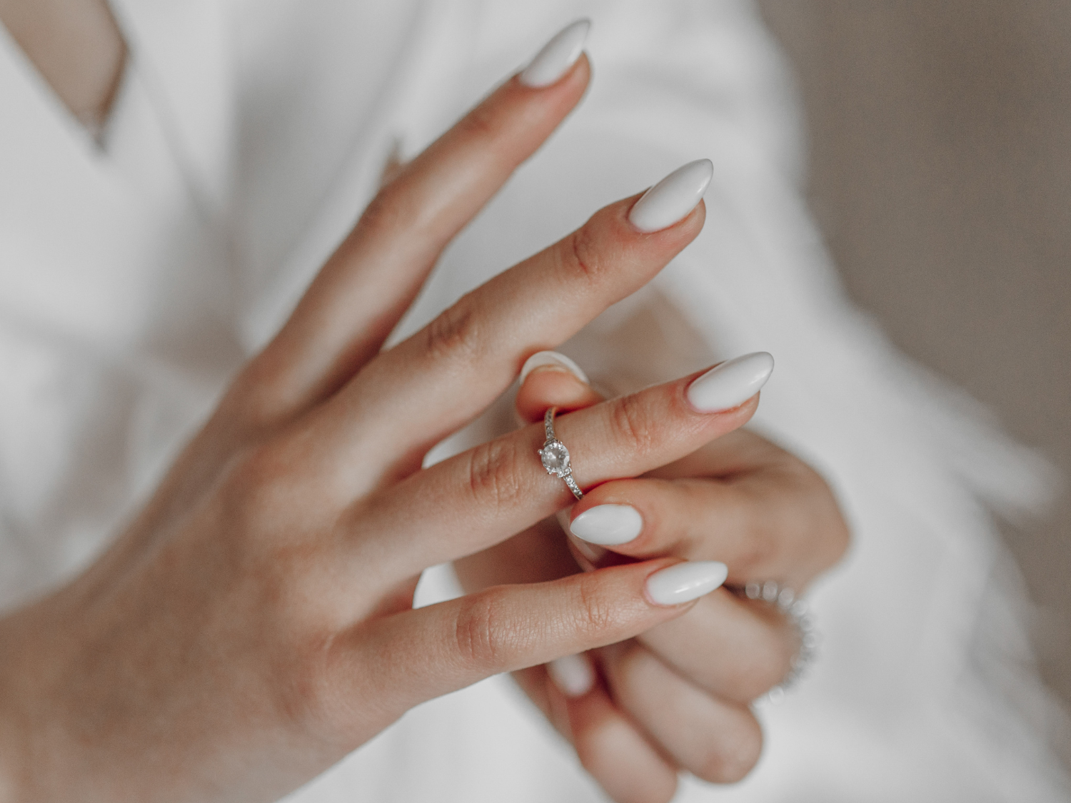 Long Square Classic French Rhinestone Nails Long Square Classic French Rhinestone Nails — Winter Wedding Nails