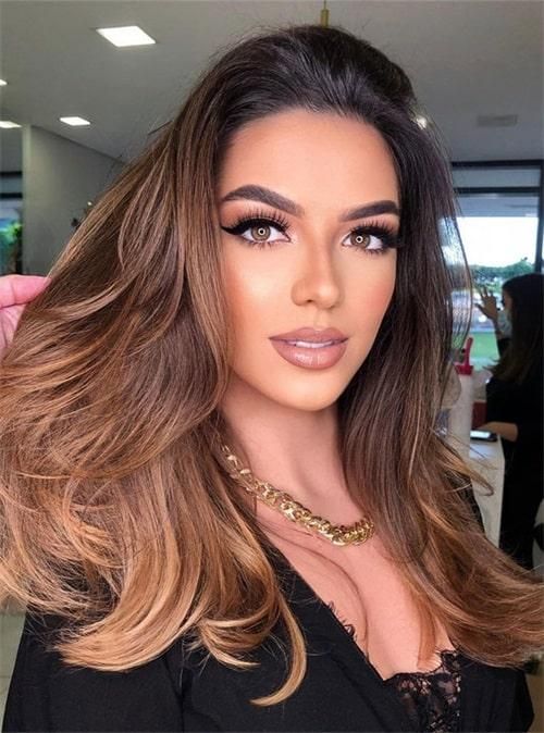 Cinnamon Brown With Lighter Brown Balayage Cinnamon Brown With Lighter Brown Balayage — Cinnamon Brown Hair